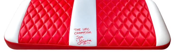 The rear bench seat, signed in red marker
